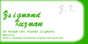 zsigmond kuzman business card